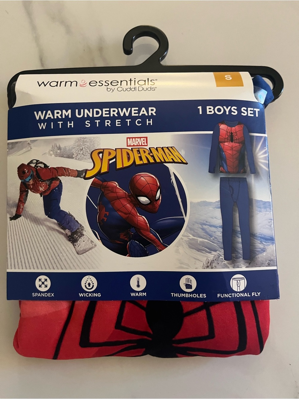 Cuddl Duds Marvel Spider-Man Warm Underwear Set - Red & Blue